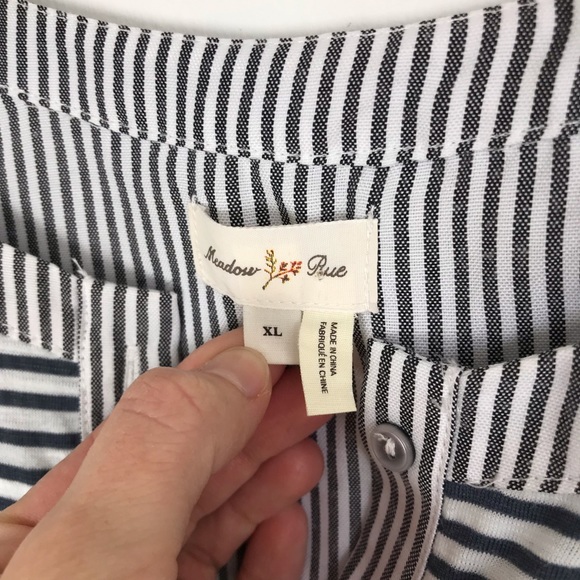 ANTHROPOLOGIE Striped Button Up Sleeveless Blouse - Picture 6 of 7